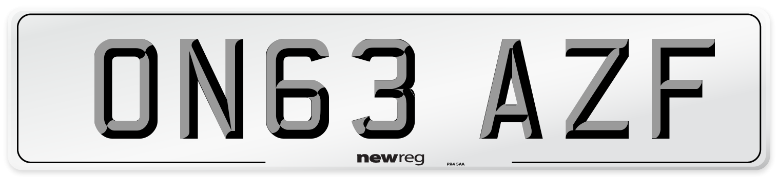 ON63 AZF Number Plate from New Reg